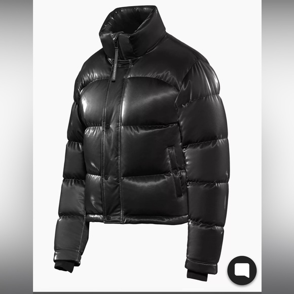 Aritzia The Super Puff Shorty Cropped puffer jacket black liquid shine - Picture 3 of 11
